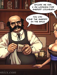Cuckold comics. Excuse me sir, I`m looking for sheriff Cockburn and his monster dick