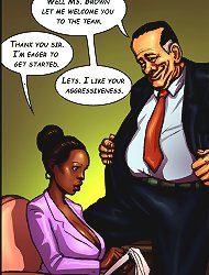 Interracial porn comics. Lewd white mayor put his fat cock in hands of ebony girl