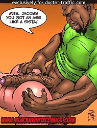 You are hitting my spot on this interracial comic porn! Yes bitch, Im dropping bottom in your pussy!